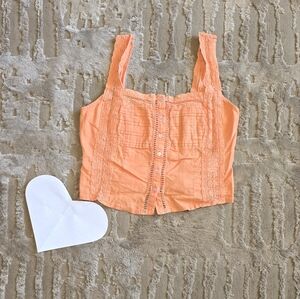 Free People Orange Crop Top